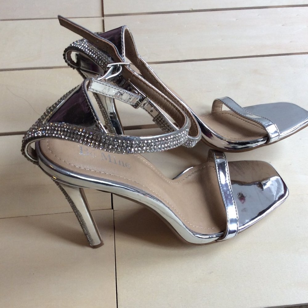 Crystal Linned Silver Heels